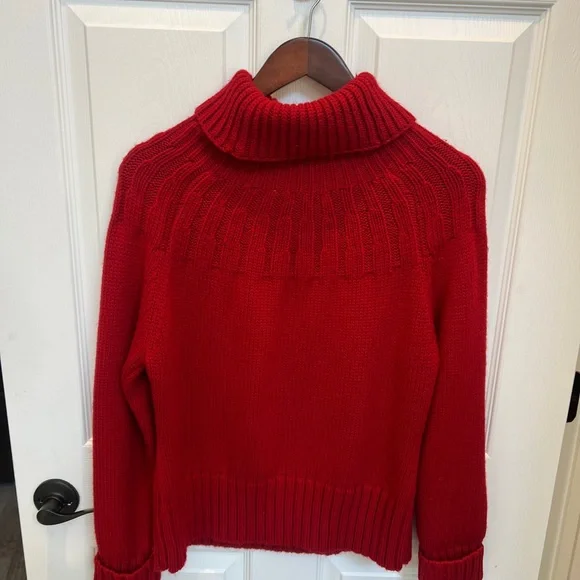 Evan Picone Vibrant Red Chunky Soft Turtleneck Sweater Sz XL LIKE NEW - Picture 4 of 9